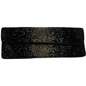 BCBG MAXAZRIA Vintage Fold Over Clutch Embroidered and hand-sequined